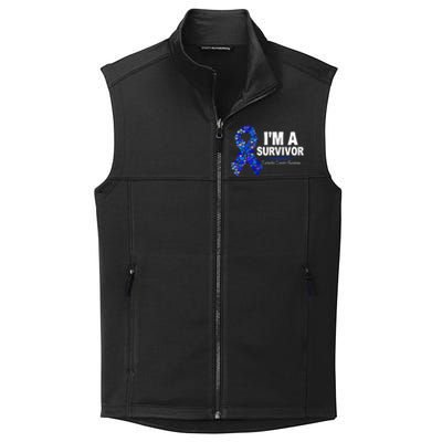 Dark Blue Ribbon Cancer Survivor Colorectal Cancer Awareness Cute Gift Collective Smooth Fleece Vest