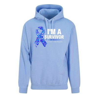 Dark Blue Ribbon Cancer Survivor Colorectal Cancer Awareness Cute Gift Unisex Surf Hoodie