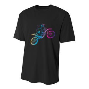 Dirt Bike Riding Motocross Lover Motorcycle Rider Youth Performance Sprint T-Shirt