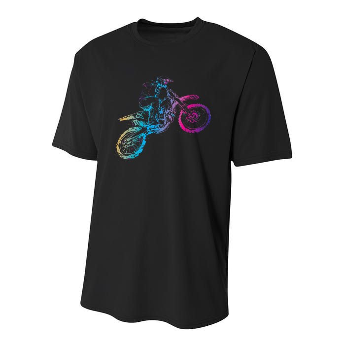 Dirt Bike Riding Motocross Lover Motorcycle Rider Youth Performance Sprint T-Shirt