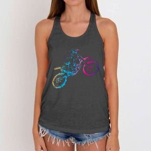 Dirt Bike Riding Motocross Lover Motorcycle Rider Women's Knotted Racerback Tank