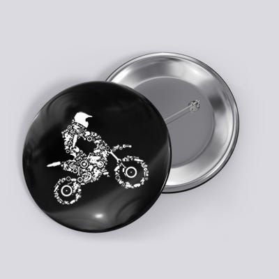 Dirt Bike Rider Motocross Enduro Dirt Biking Gift Button