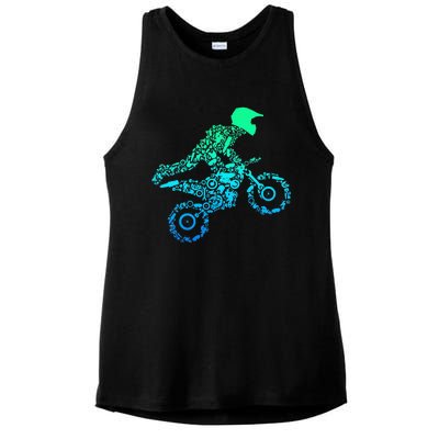 Dirt Bike Rider Motocross Enduro Dirt Biking Gifts Ladies PosiCharge Tri-Blend Wicking Tank