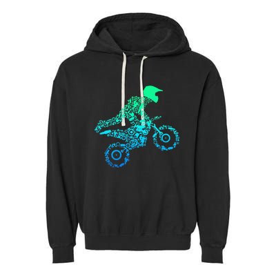 Dirt Bike Rider Motocross Enduro Dirt Biking Gifts Garment-Dyed Fleece Hoodie