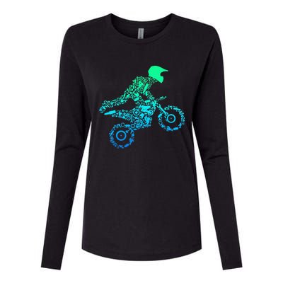 Dirt Bike Rider Motocross Enduro Dirt Biking Gifts Womens Cotton Relaxed Long Sleeve T-Shirt