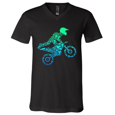 Dirt Bike Rider Motocross Enduro Dirt Biking Gifts V-Neck T-Shirt