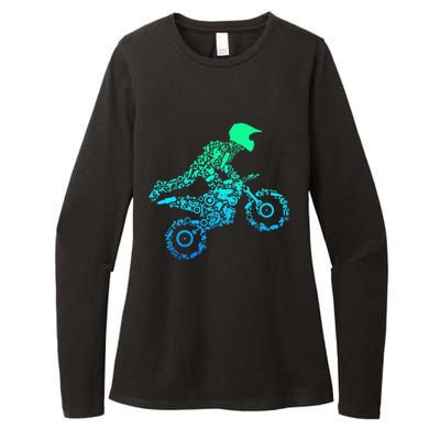 Dirt Bike Rider Motocross Enduro Dirt Biking Gifts Womens CVC Long Sleeve Shirt