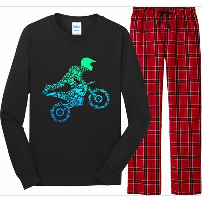 Dirt Bike Rider Motocross Enduro Dirt Biking Gifts Long Sleeve Pajama Set