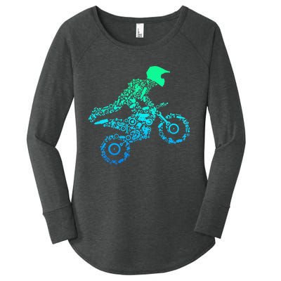 Dirt Bike Rider Motocross Enduro Dirt Biking Gifts Women's Perfect Tri Tunic Long Sleeve Shirt