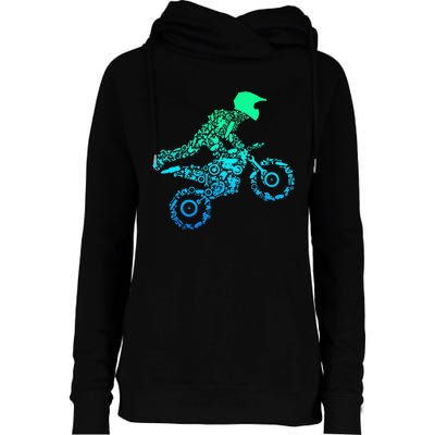 Dirt Bike Rider Motocross Enduro Dirt Biking Gifts Womens Funnel Neck Pullover Hood