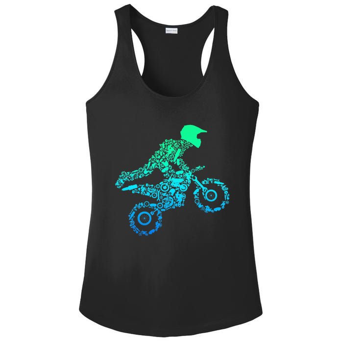 Dirt Bike Rider Motocross Enduro Dirt Biking Gifts Ladies PosiCharge Competitor Racerback Tank