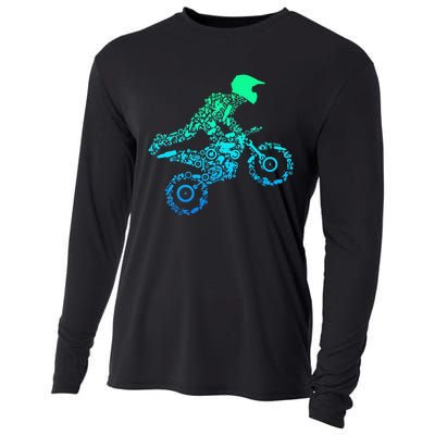 Dirt Bike Rider Motocross Enduro Dirt Biking Gifts Cooling Performance Long Sleeve Crew