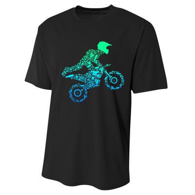 Dirt Bike Rider Motocross Enduro Dirt Biking Gifts Performance Sprint T-Shirt