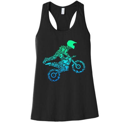 Dirt Bike Rider Motocross Enduro Dirt Biking Gifts Women's Racerback Tank