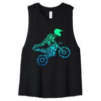 Dirt Bike Rider Motocross Enduro Dirt Biking Gifts Women's Racerback Cropped Tank