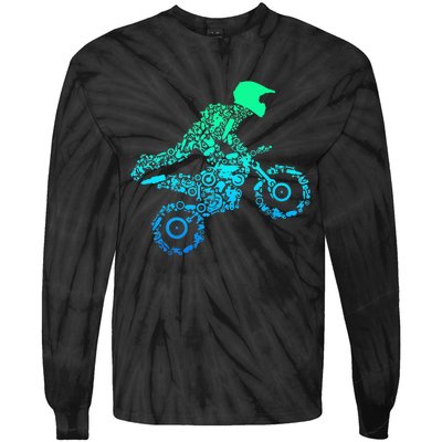 Dirt Bike Rider Motocross Enduro Dirt Biking Gifts Tie-Dye Long Sleeve Shirt