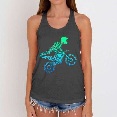 Dirt Bike Rider Motocross Enduro Dirt Biking Gifts Women's Knotted Racerback Tank