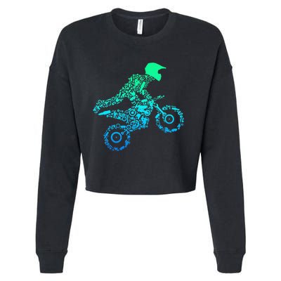 Dirt Bike Rider Motocross Enduro Dirt Biking Gifts Cropped Pullover Crew