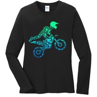 Dirt Bike Rider Motocross Enduro Dirt Biking Gifts Ladies Long Sleeve Shirt