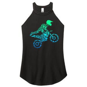 Dirt Bike Rider Motocross Enduro Dirt Biking Gifts Women's Perfect Tri Rocker Tank