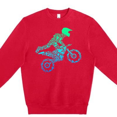 Dirt Bike Rider Motocross Enduro Dirt Biking Gifts Premium Crewneck Sweatshirt