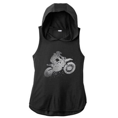 Dirt Bike Rider Racing Extreme Sports Vintage Teen Boy Ladies PosiCharge Tri-Blend Wicking Draft Hoodie Tank