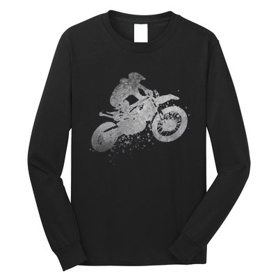 Dirt Bike Rider Racing Extreme Sports Vintage Teen Boy Long Sleeve Shirt