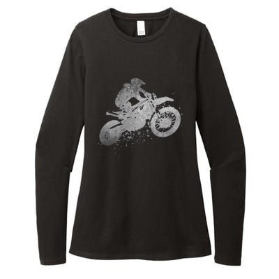 Dirt Bike Rider Racing Extreme Sports Vintage Teen Boy Womens CVC Long Sleeve Shirt