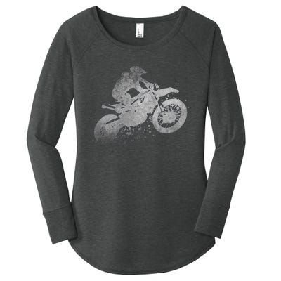 Dirt Bike Rider Racing Extreme Sports Vintage Teen Boy Women's Perfect Tri Tunic Long Sleeve Shirt