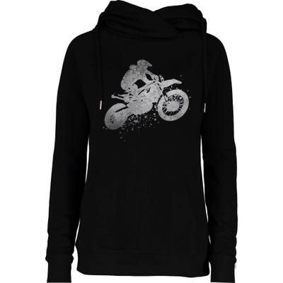 Dirt Bike Rider Racing Extreme Sports Vintage Teen Boy Womens Funnel Neck Pullover Hood