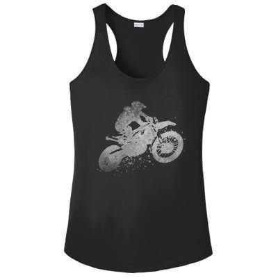 Dirt Bike Rider Racing Extreme Sports Vintage Teen Boy Ladies PosiCharge Competitor Racerback Tank