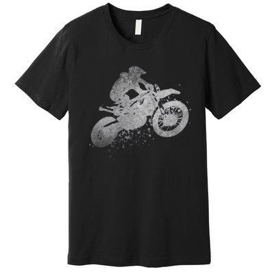 Dirt Bike Rider Racing Extreme Sports Vintage Teen Boy Premium T-Shirt