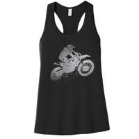 Dirt Bike Rider Racing Extreme Sports Vintage Teen Boy Women's Racerback Tank