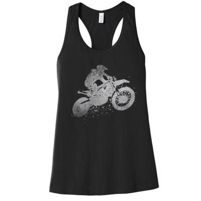 Dirt Bike Rider Racing Extreme Sports Vintage Teen Boy Women's Racerback Tank