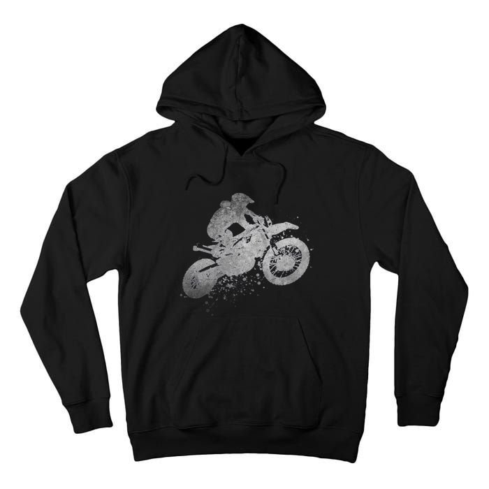 Dirt Bike Rider Racing Extreme Sports Vintage Teen Boy Tall Hoodie