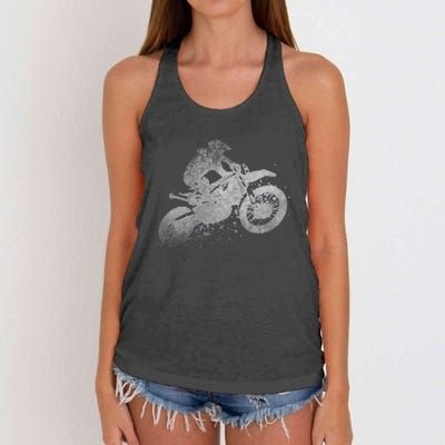 Dirt Bike Rider Racing Extreme Sports Vintage Teen Boy Women's Knotted Racerback Tank