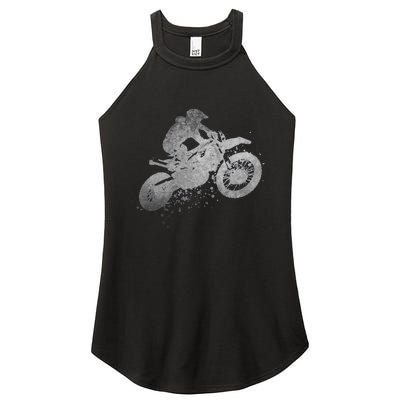 Dirt Bike Rider Racing Extreme Sports Vintage Teen Boy Women's Perfect Tri Rocker Tank