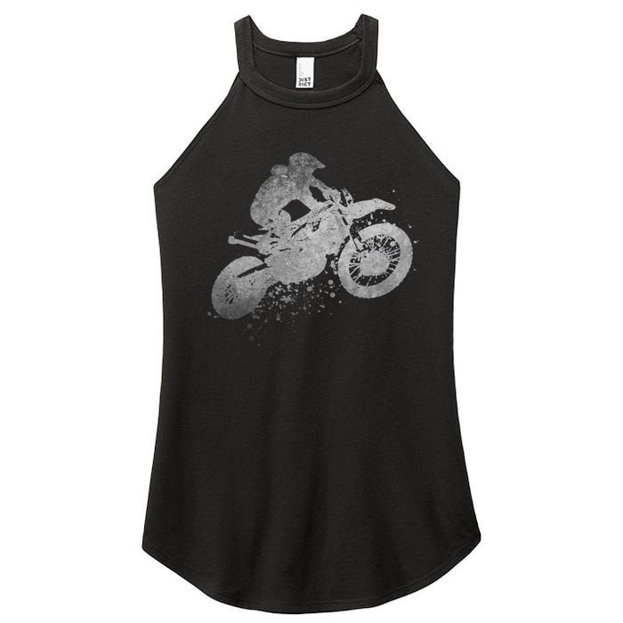 Dirt Bike Rider Racing Extreme Sports Vintage Teen Boy Women's Perfect Tri Rocker Tank