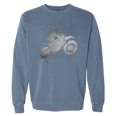 Dirt Bike Rider Racing Extreme Sports Vintage Teen Boy Garment-Dyed Sweatshirt