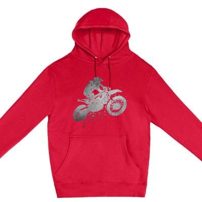 Dirt Bike Rider Racing Extreme Sports Vintage Teen Boy Premium Pullover Hoodie