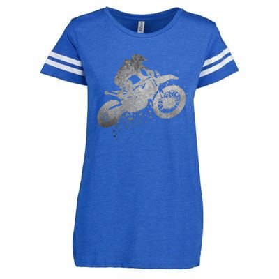 Dirt Bike Rider Racing Extreme Sports Vintage Teen Boy Enza Ladies Jersey Football T-Shirt