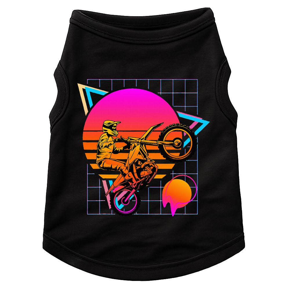 Dirt Bike Retro 80s Style Vintage Motocross Doggie Tank