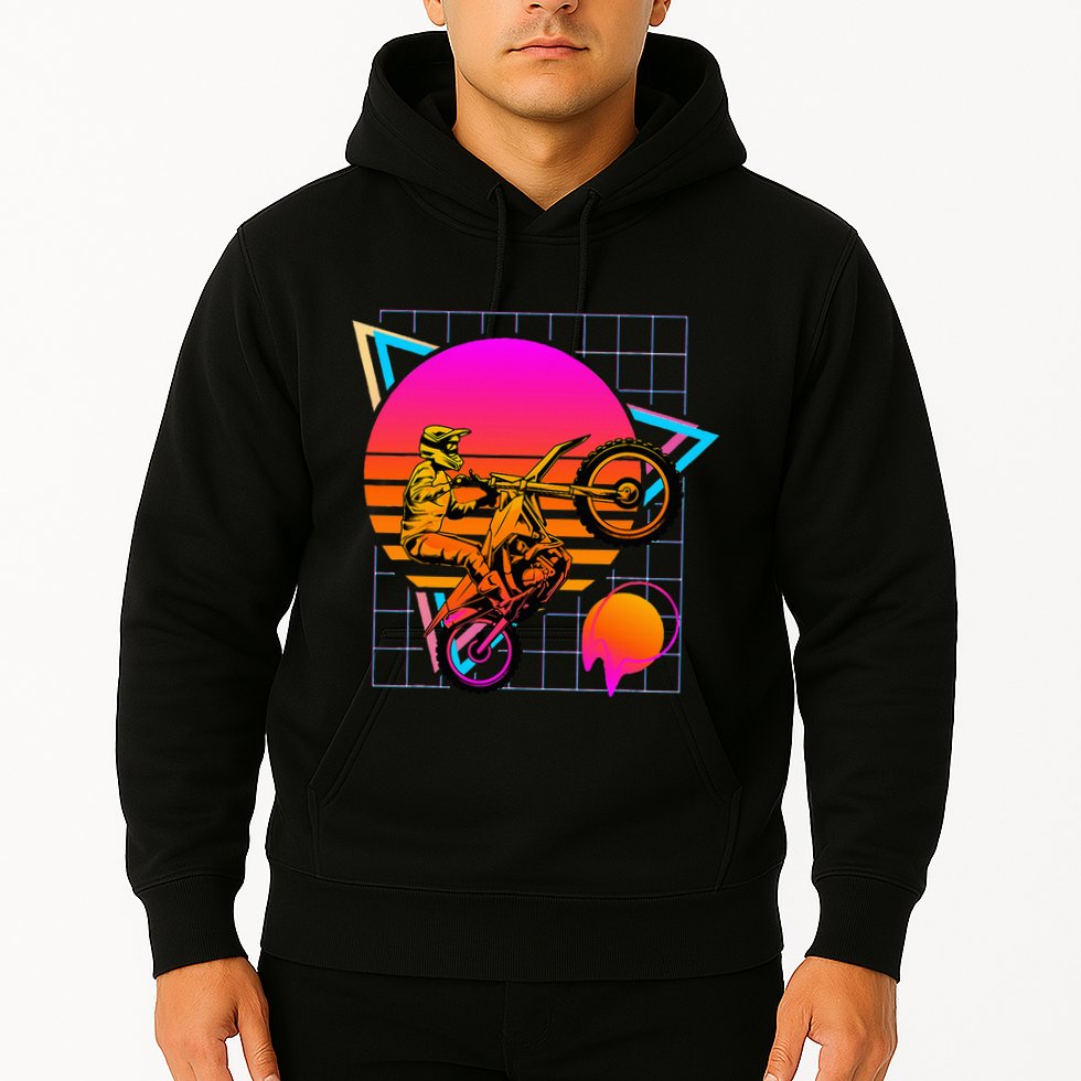 Dirt Bike Retro 80s Style Vintage Motocross Hoodie