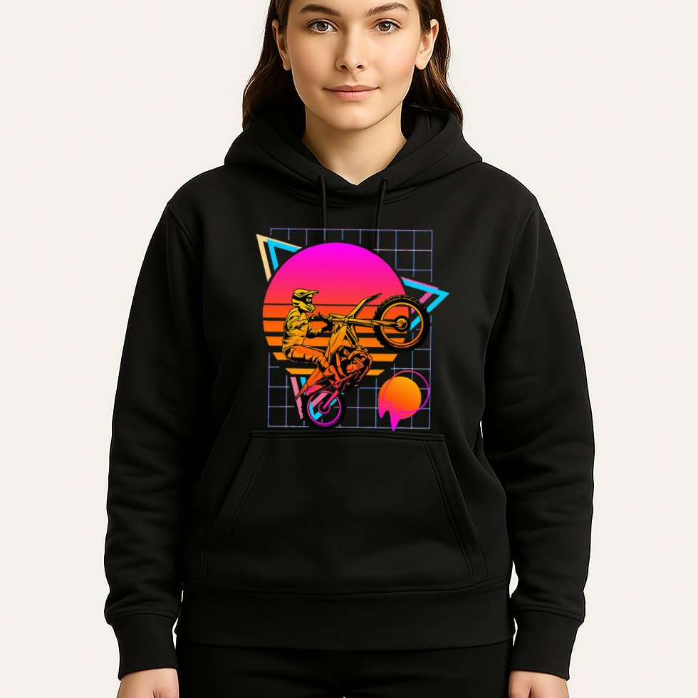 Dirt Bike Retro 80s Style Vintage Motocross Hoodie