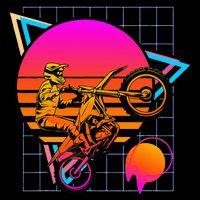 Dirt Bike Retro 80s Style Vintage Motocross Hoodie
