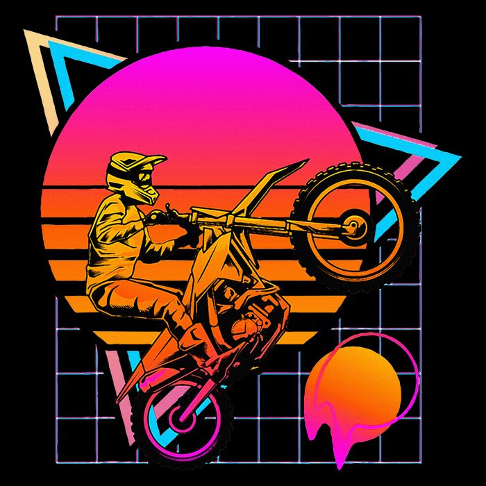 Dirt Bike Retro 80s Style Vintage Motocross Hoodie