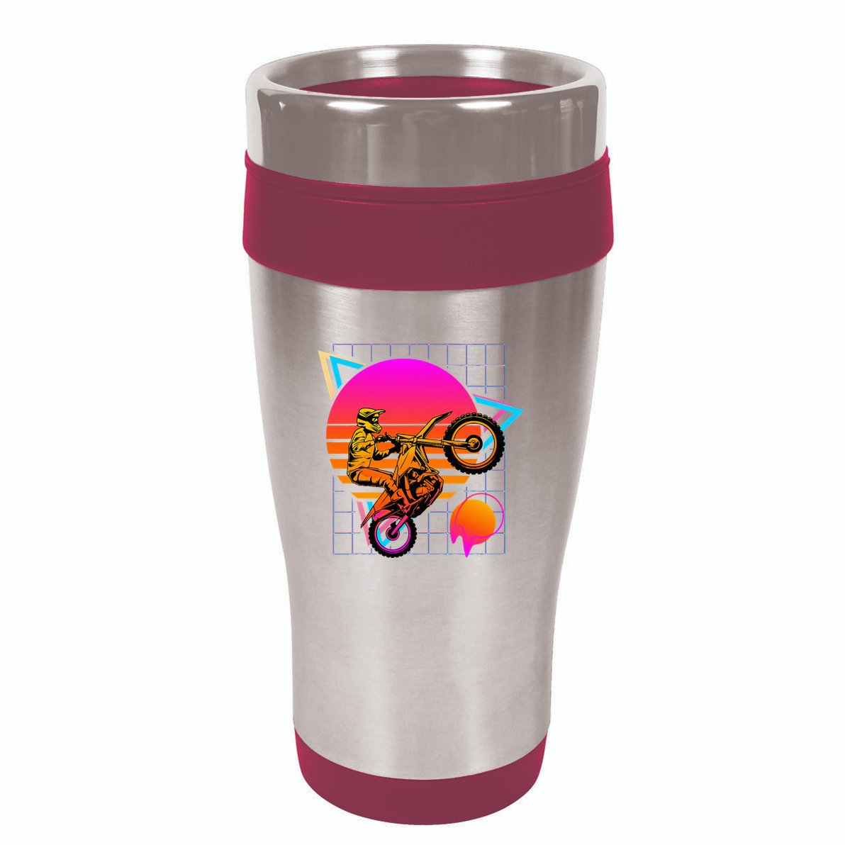 Dirt Bike Retro 80s Style Vintage Motocross 16oz Travel Tumbler
