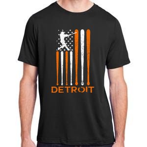 Detroit Baseball Soul American Us Flag Adult ChromaSoft Performance T-Shirt