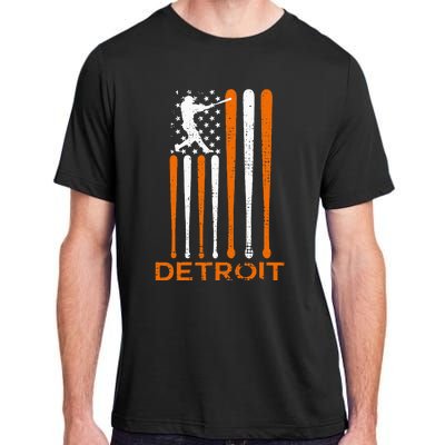 Detroit Baseball Soul American Us Flag Adult ChromaSoft Performance T-Shirt