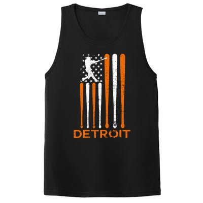 Detroit Baseball Soul American Us Flag PosiCharge Competitor Tank